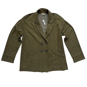 Madewell Brushed Redford Glen Plaid Green Double Breasted Women’s Blazer Sz M